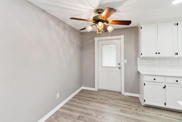 926 Rackley Dr, Pulaski, TN 38478 - doorway with light wood-type flooring, baseboards, and a ceiling fan