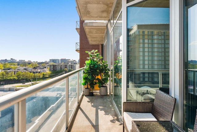 balcony with a view of city