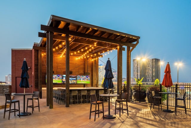 view of patio featuring outdoor dry bar