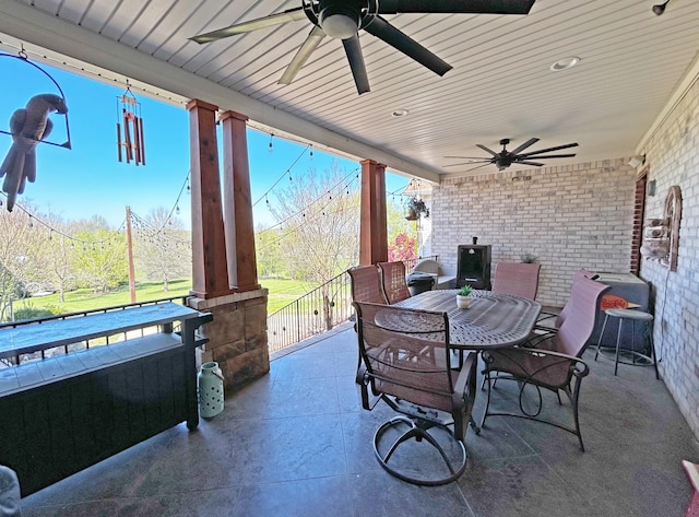 110 Giles Ln, Gallatin, TN 37066 - view of patio / terrace with outdoor dining space and ceiling fan