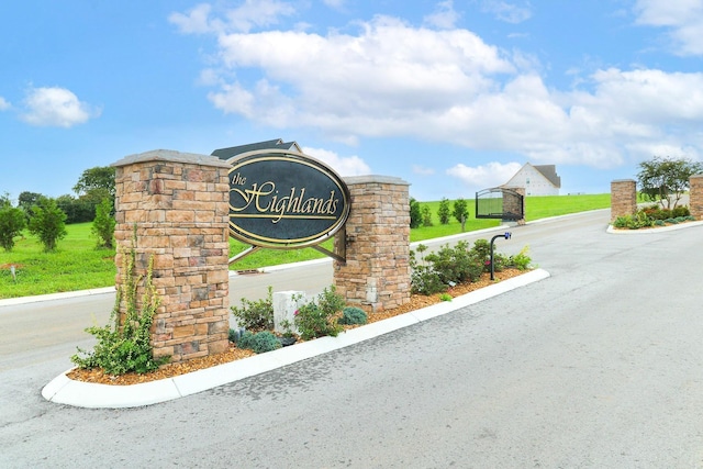 view of community sign