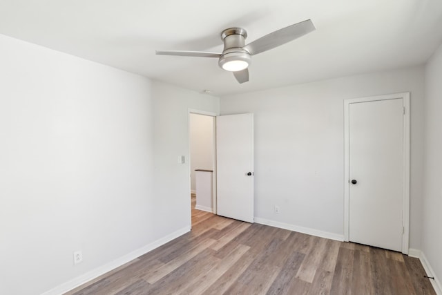223 Edgewood Dr, Hendersonville, TN 37075 - unfurnished bedroom featuring ceiling fan, baseboards, and wood finished floors