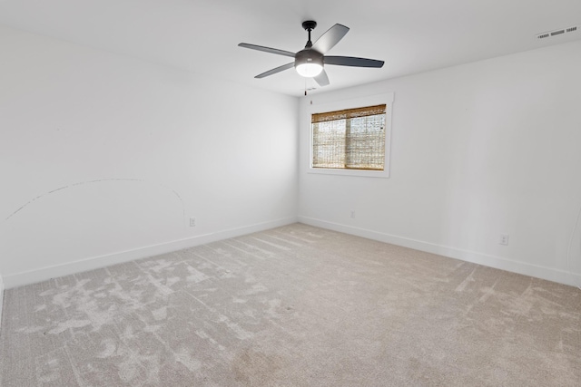6913 Pembrooke Farms Dr, Murfreesboro, TN 37129 - spare room featuring baseboards, visible vents, carpet flooring, and ceiling fan