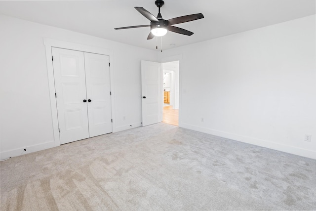 6913 Pembrooke Farms Dr, Murfreesboro, TN 37129 - unfurnished bedroom featuring ceiling fan, baseboards, carpet flooring, and a closet