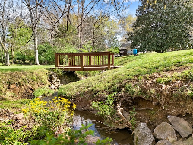 view of property's community featuring a lawn