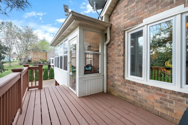 deck featuring a sunroom