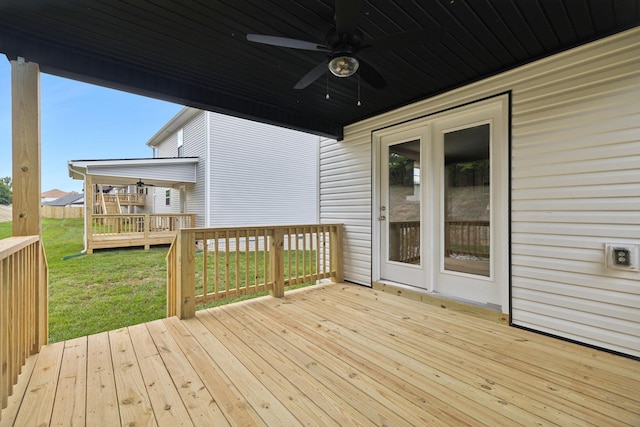 51 Gratton Ests, Clarksville, TN 37043 - deck featuring ceiling fan and a yard