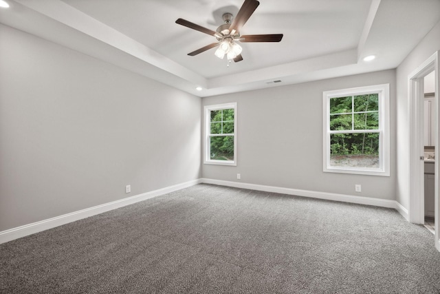 51 Gratton Ests, Clarksville, TN 37043 - carpeted spare room featuring a raised ceiling, a ceiling fan, baseboards, and recessed lighting