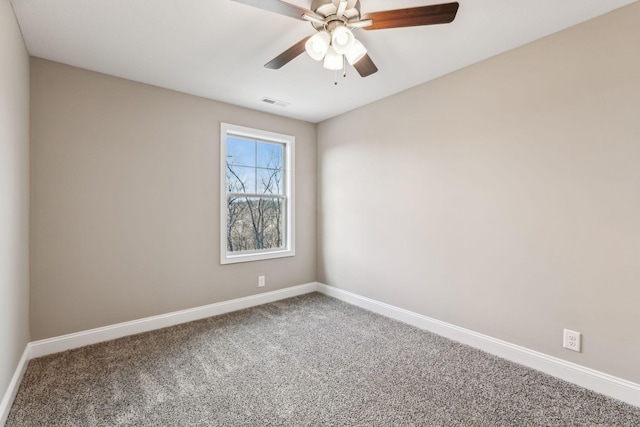 48 Gratton Ests, Clarksville, TN 37043 - carpeted spare room featuring visible vents, baseboards, and a ceiling fan