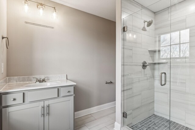 48 Gratton Ests, Clarksville, TN 37043 - full bathroom with a stall shower, vanity, and baseboards
