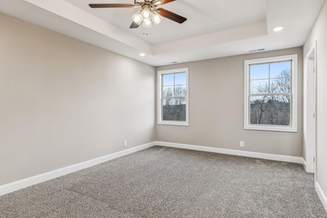 48 Gratton Ests, Clarksville, TN 37043 - carpeted spare room featuring visible vents, baseboards, recessed lighting, and a ceiling fan