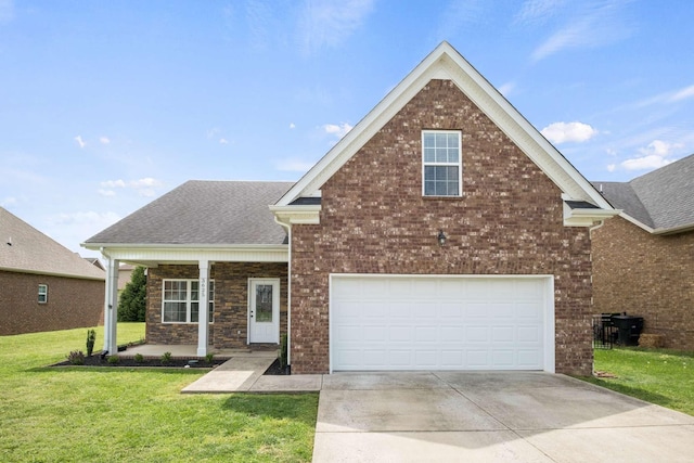 3625 Jerry Anderson Dr, Murfreesboro, TN 37128 - traditional home featuring covered porch, driveway, brick siding, and a front yard