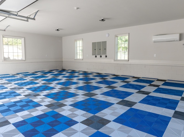 4535 Peytonsville Rd, Franklin, TN 37064 - unfurnished room with a wall mounted AC, electric panel, plenty of natural light, and a wainscoted wall