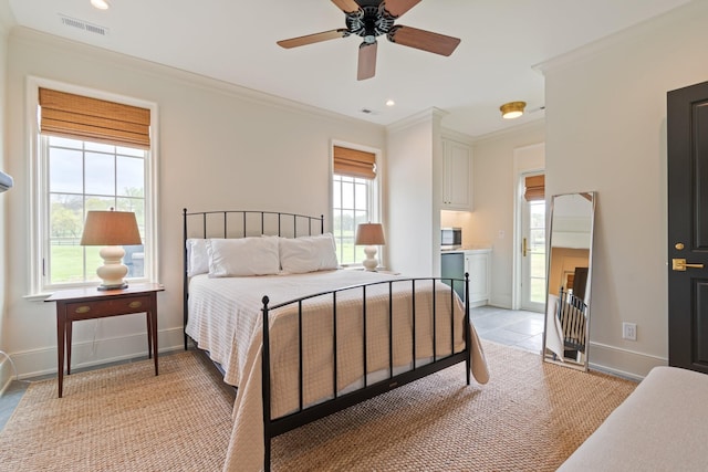 4535 Peytonsville Rd, Franklin, TN 37064 - bedroom with baseboards, visible vents, multiple windows, and ornamental molding