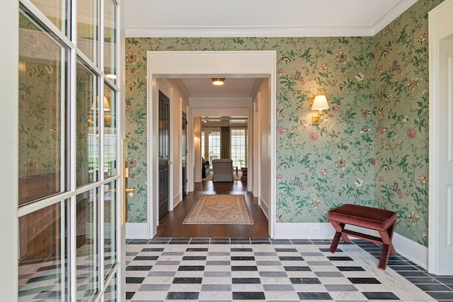 4535 Peytonsville Rd, Franklin, TN 37064 - hallway with ornamental molding and baseboards