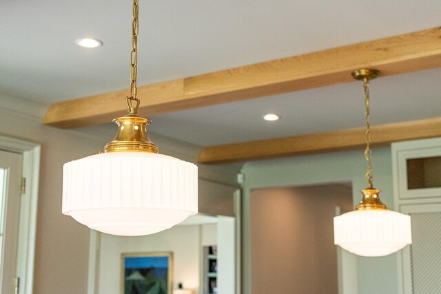4535 Peytonsville Rd, Franklin, TN 37064 - details with recessed lighting and beam ceiling