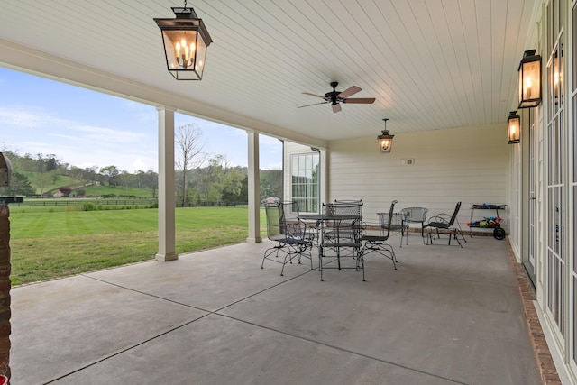 4535 Peytonsville Rd, Franklin, TN 37064 - view of patio with outdoor dining space and a ceiling fan