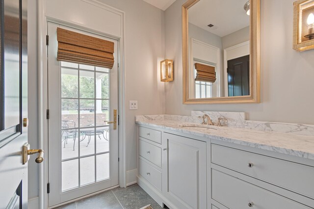 4535 Peytonsville Rd, Franklin, TN 37064 - bathroom with visible vents, tile patterned floors, and vanity