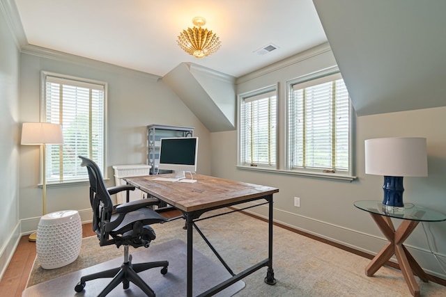 4535 Peytonsville Rd, Franklin, TN 37064 - office space with visible vents, baseboards, crown molding, and wood finished floors