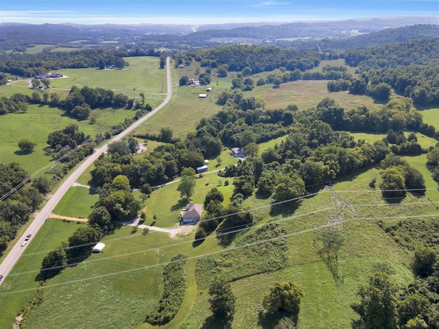 aerial view featuring a rural view