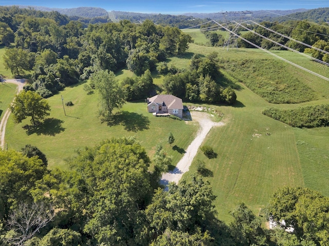 drone / aerial view featuring a rural view