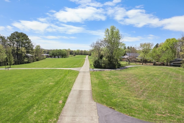 surrounding community featuring a yard
