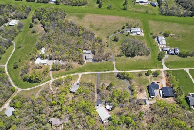 aerial view with a rural view
