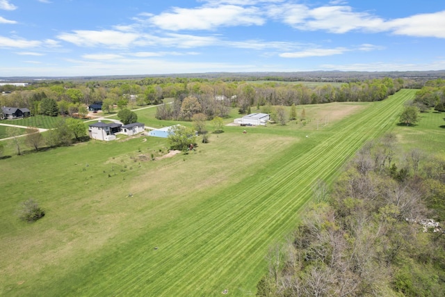 aerial view with a rural view