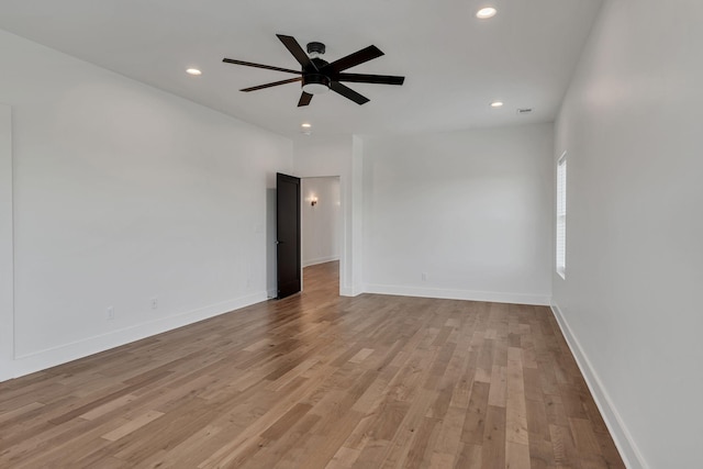 418 Mercomatic Dr, Nashville, TN 37209 - spare room with ceiling fan, light wood-style flooring, recessed lighting, and baseboards
