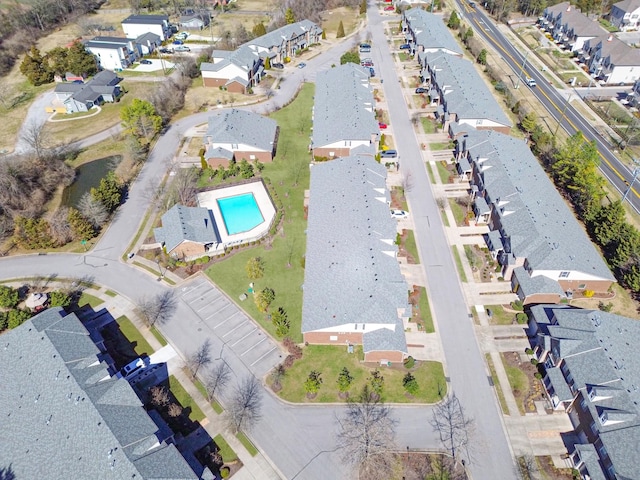 aerial view with a residential view