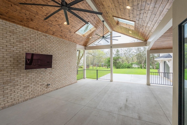 view of patio with a ceiling fan