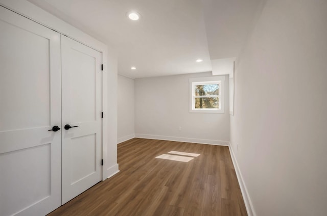 931 Downey Dr, Nashville, TN 37205 - below grade area with recessed lighting, wood finished floors, and baseboards