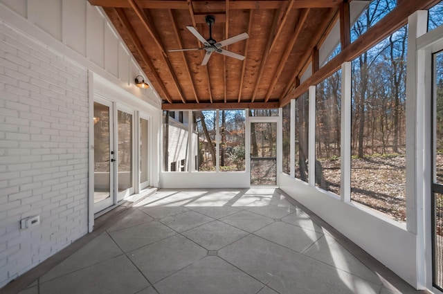 931 Downey Dr, Nashville, TN 37205 - unfurnished sunroom with french doors and ceiling fan