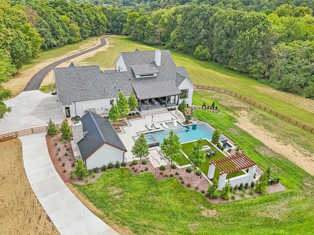 6490 Peytonsville Arno Rd, College Grove, TN 37046 - birds eye view of property with a forest view