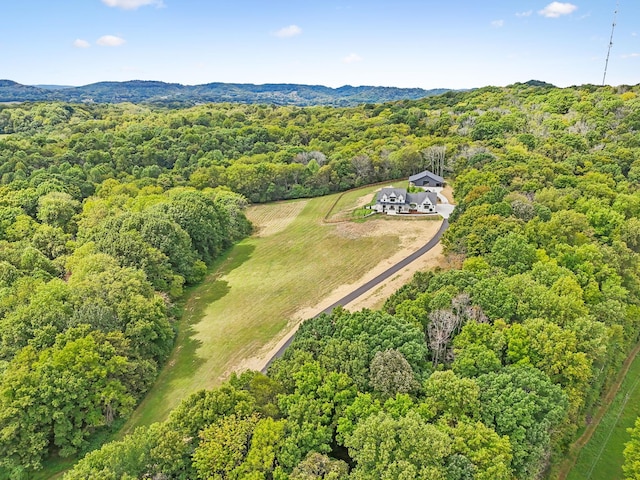 6490 Peytonsville Arno Rd, College Grove, TN 37046 - drone / aerial view featuring a wooded view