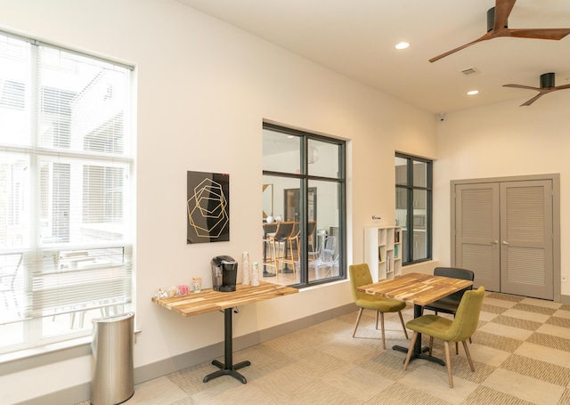 782 Riverfront Pkwy Unit 301, Chattanooga, TN 37402 - interior space with recessed lighting, visible vents, a ceiling fan, and baseboards