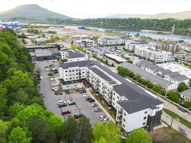 782 Riverfront Pkwy Unit 301, Chattanooga, TN 37402 - birds eye view of property with a wooded view and a water and mountain view