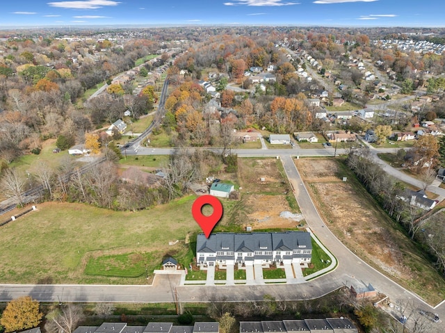aerial view with a residential view