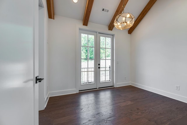118 Shadow Springs Dr Unit 118, Brentwood, TN 37027 - doorway to outside with dark wood-type flooring, visible vents, baseboards, and french doors
