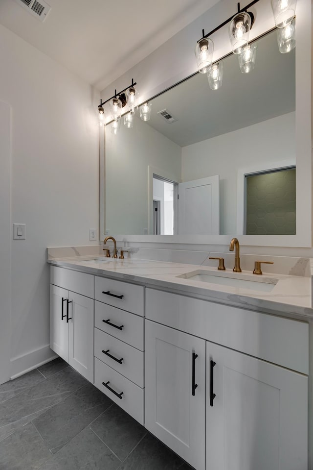 118 Shadow Springs Dr Unit 118, Brentwood, TN 37027 - bathroom with tile patterned floors, visible vents, a sink, and double vanity