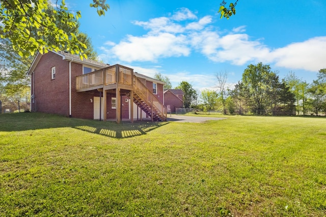 302 Windrush Dr, Clarksville, TN 37042 - view of yard with a wooden deck and stairs