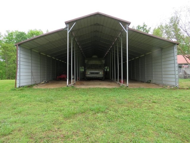 view of parking / parking lot featuring a carport