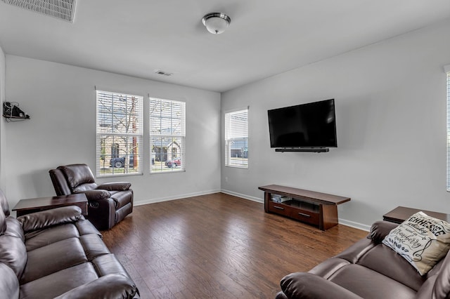 3728 Hoggett Ford Rd, Hermitage, TN 37076 - living area featuring wood finished floors, visible vents, and baseboards