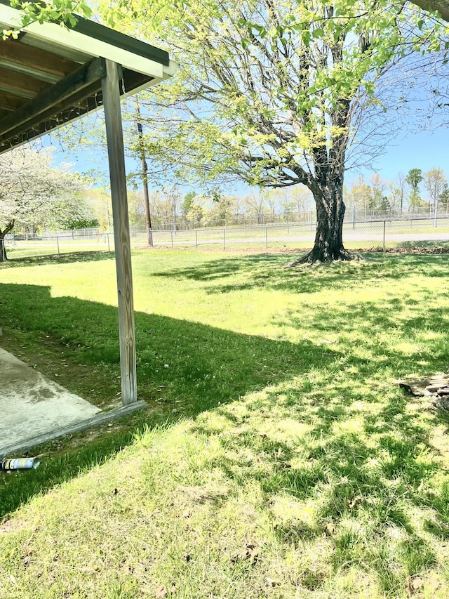 view of yard with fence