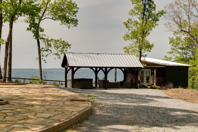 view of community featuring a water view
