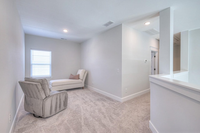 1084 Linn Cove Ct, Gallatin, TN 37066 - living area with light colored carpet, baseboards, visible vents, and recessed lighting
