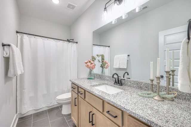 1084 Linn Cove Ct, Gallatin, TN 37066 - bathroom featuring vanity, toilet, tile patterned flooring, and visible vents