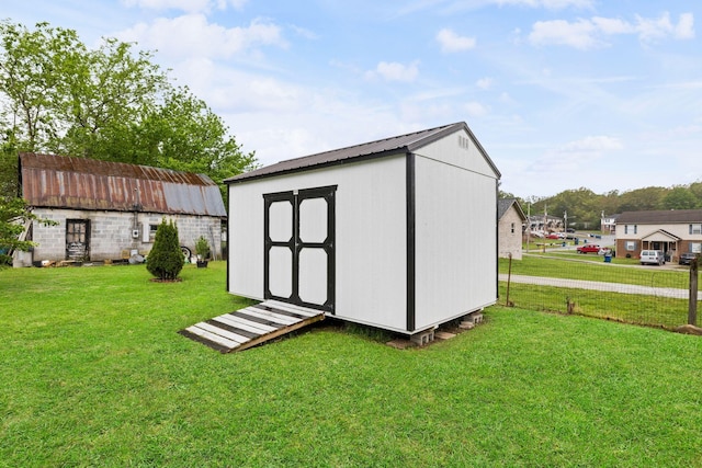 view of shed