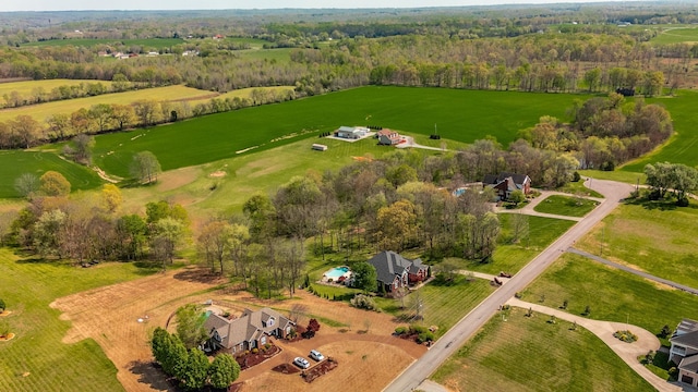 aerial view with a rural view