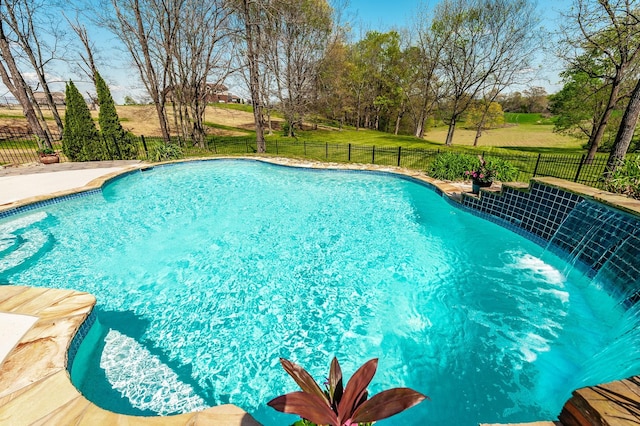 view of pool featuring fence and a fenced in pool